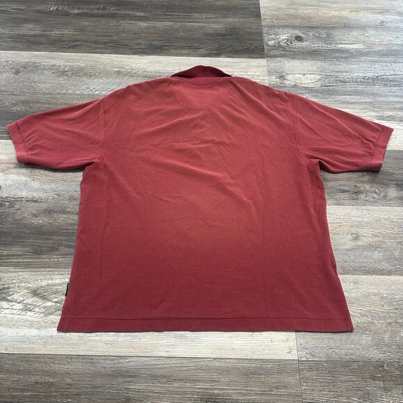 Nike Tiger Woods Polo Shirt Dark Red Mens L Short Sleeve Cotton Golf Dri-Fit - Picture 3 of 8
